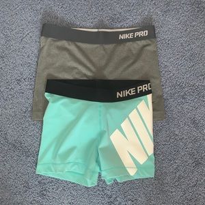 2 Nike pro shorts